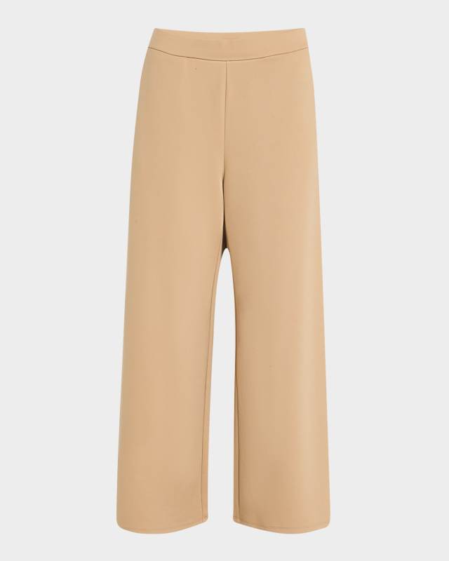 Petite Cropped Wide-Leg Ponte Pants